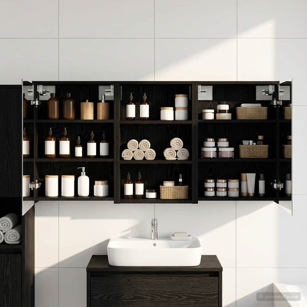 vidaXL Bathroom Cabinet Set 3 pcs 126 x 16 x 62.5 cm Engineered wood