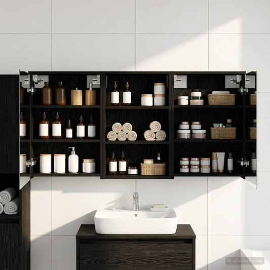 vidaXL Bathroom Cabinet Set 3 pcs 126 x 16 x 62.5 cm Engineered wood