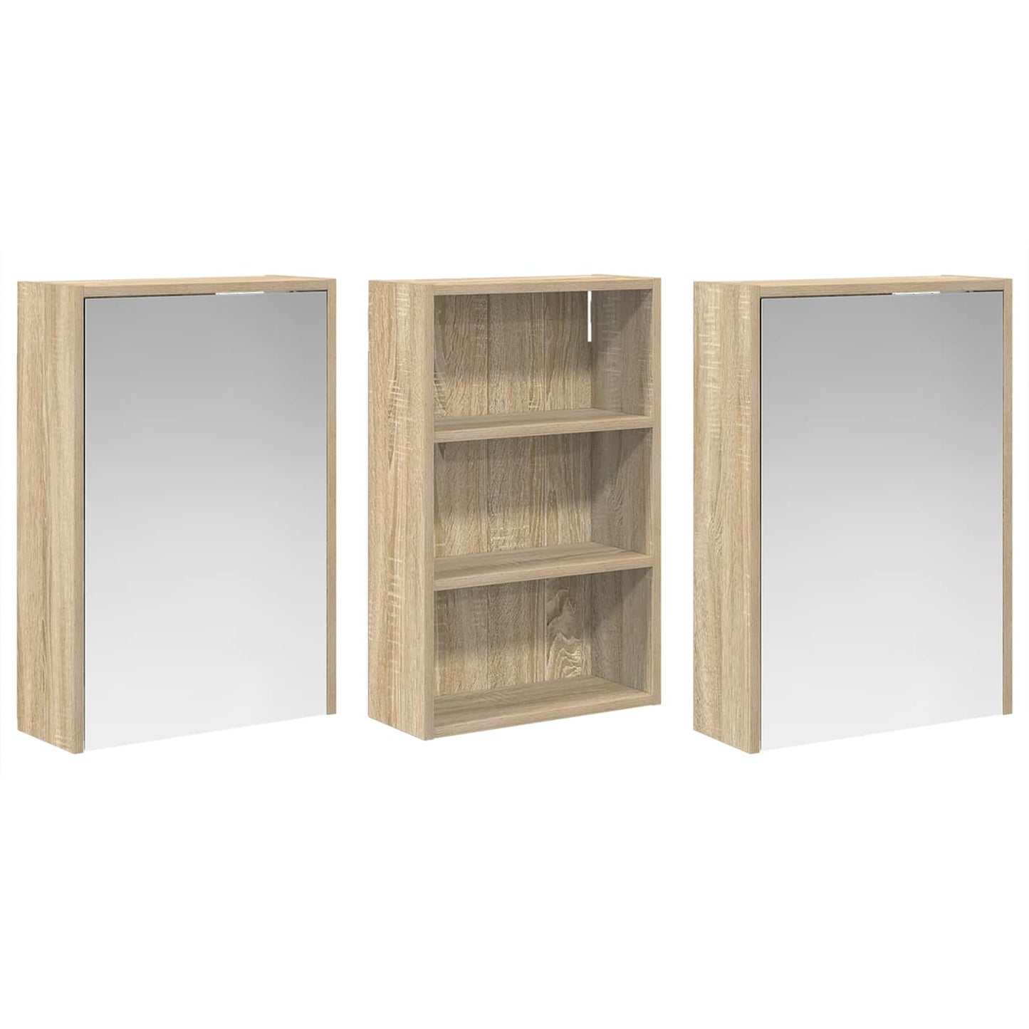 vidaXL Bathroom Cabinet Set 3 pcs 126 x 16 x 62.5 cm Engineered wood