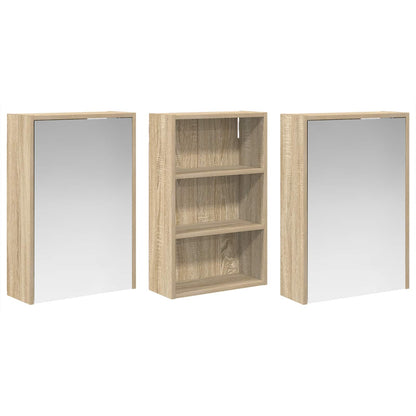 vidaXL Bathroom Cabinet Set 3 pcs 126 x 16 x 62.5 cm Engineered wood