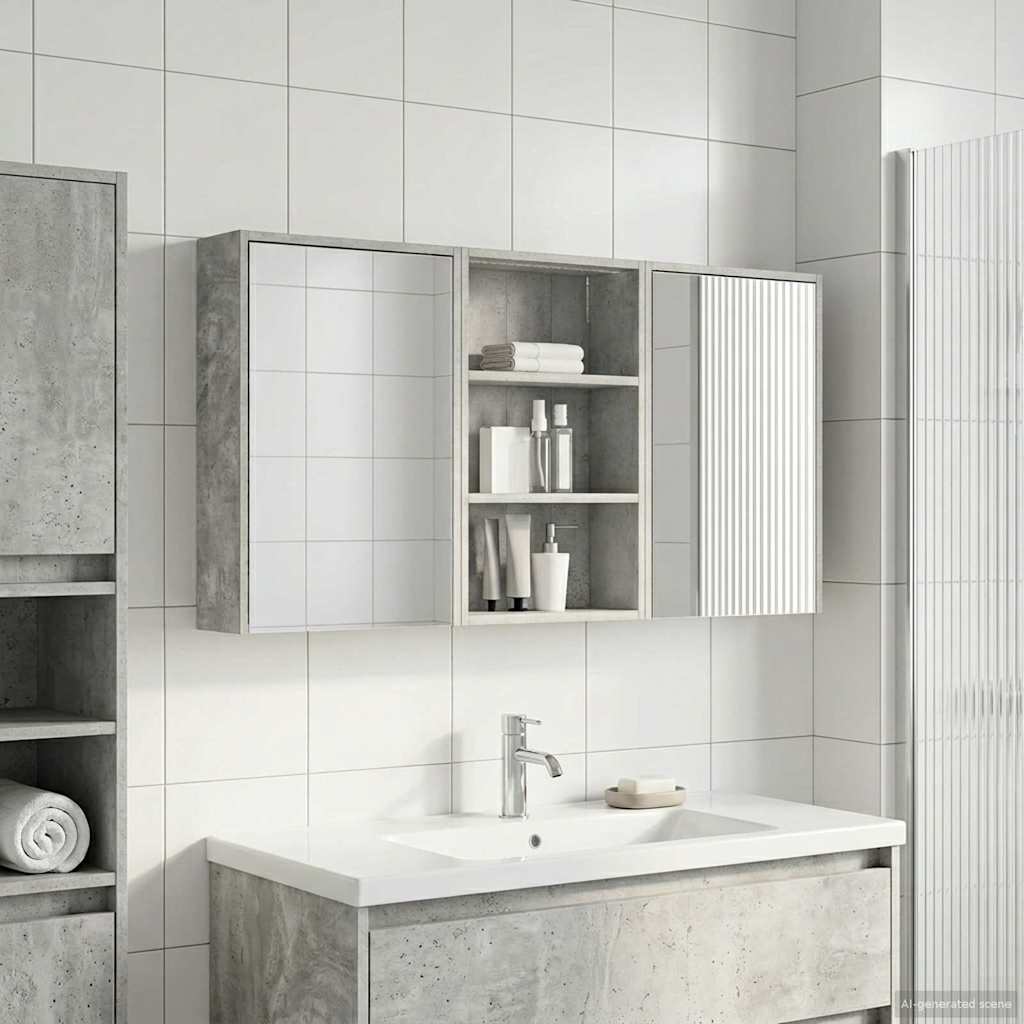 vidaXL Bathroom Cabinet Set 3 pcs 126 x 16 x 62.5 cm Engineered wood