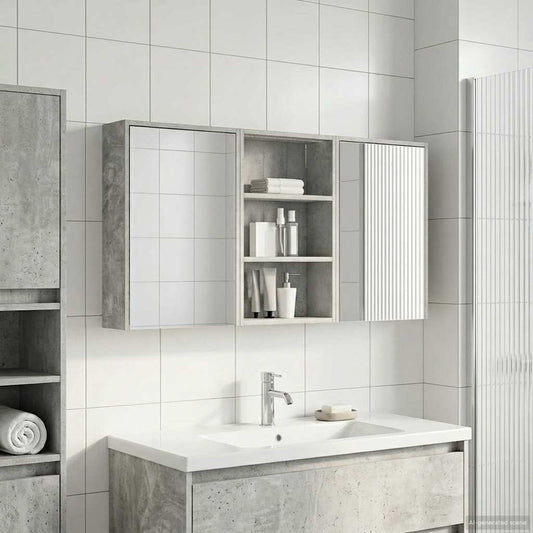 vidaXL Bathroom Cabinet Set 3 pcs 126 x 16 x 62.5 cm Engineered wood