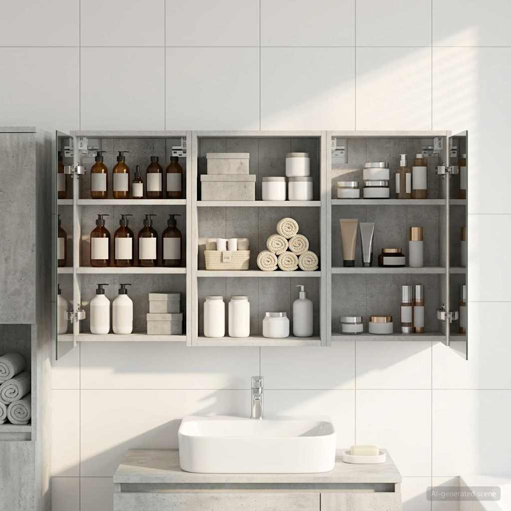 vidaXL Bathroom Cabinet Set 3 pcs 126 x 16 x 62.5 cm Engineered wood