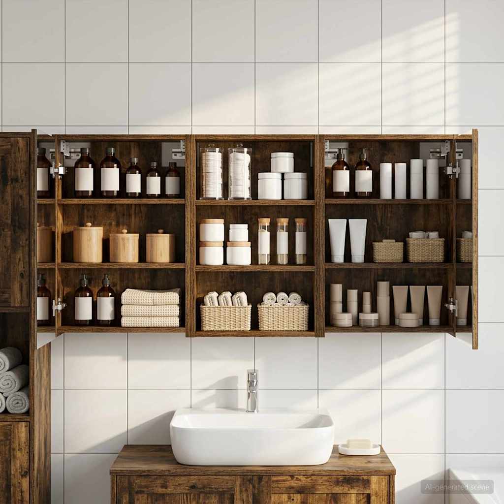 vidaXL Bathroom Cabinet Set 3 pcs 126 x 16 x 62.5 cm Engineered wood