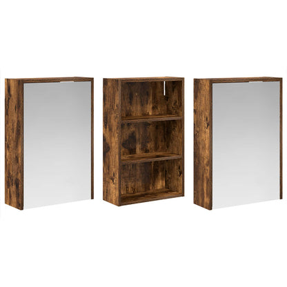 vidaXL Bathroom Cabinet Set 3 pcs 126 x 16 x 62.5 cm Engineered wood