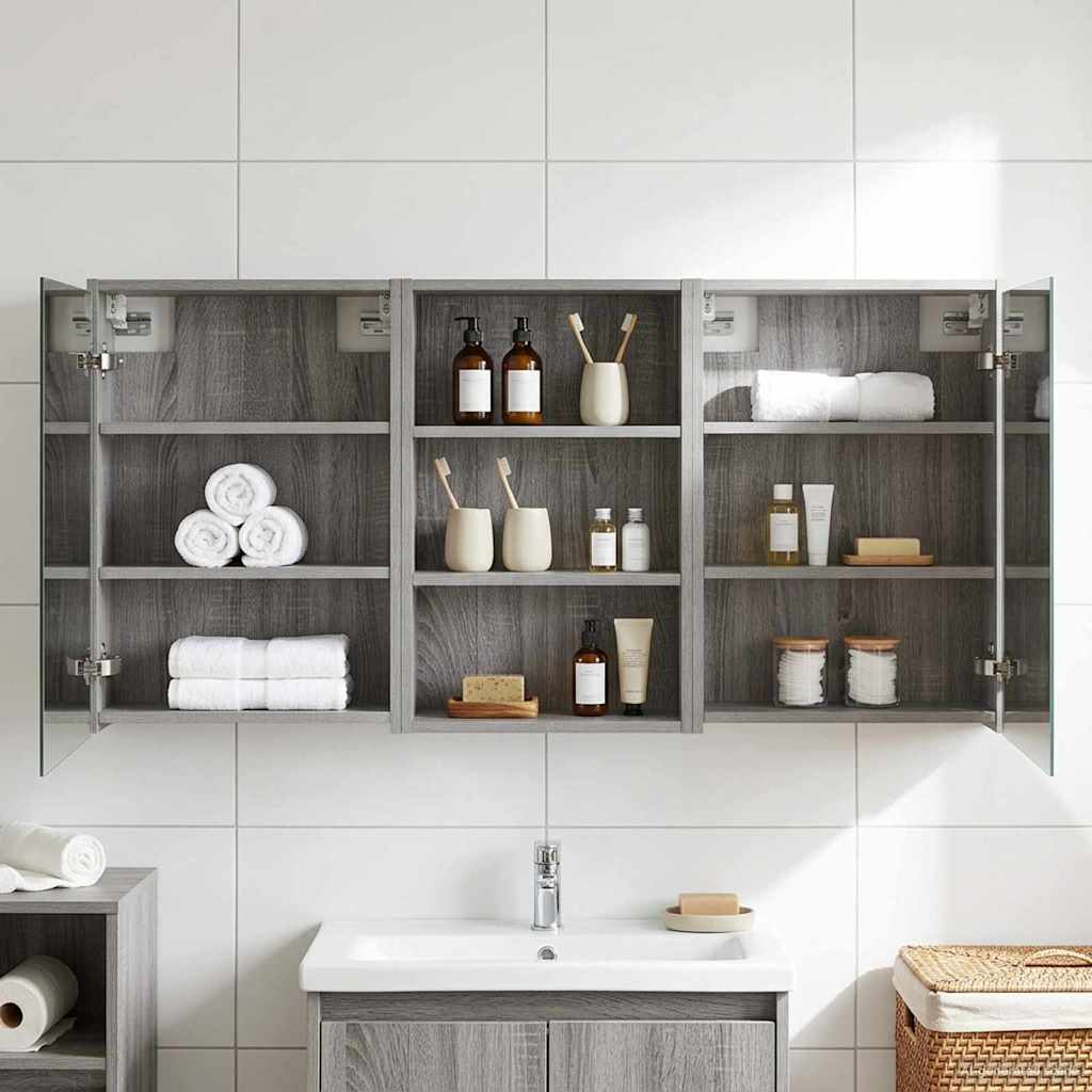 vidaXL Bathroom Cabinet Set 3 pcs 126 x 16 x 62.5 cm Engineered wood