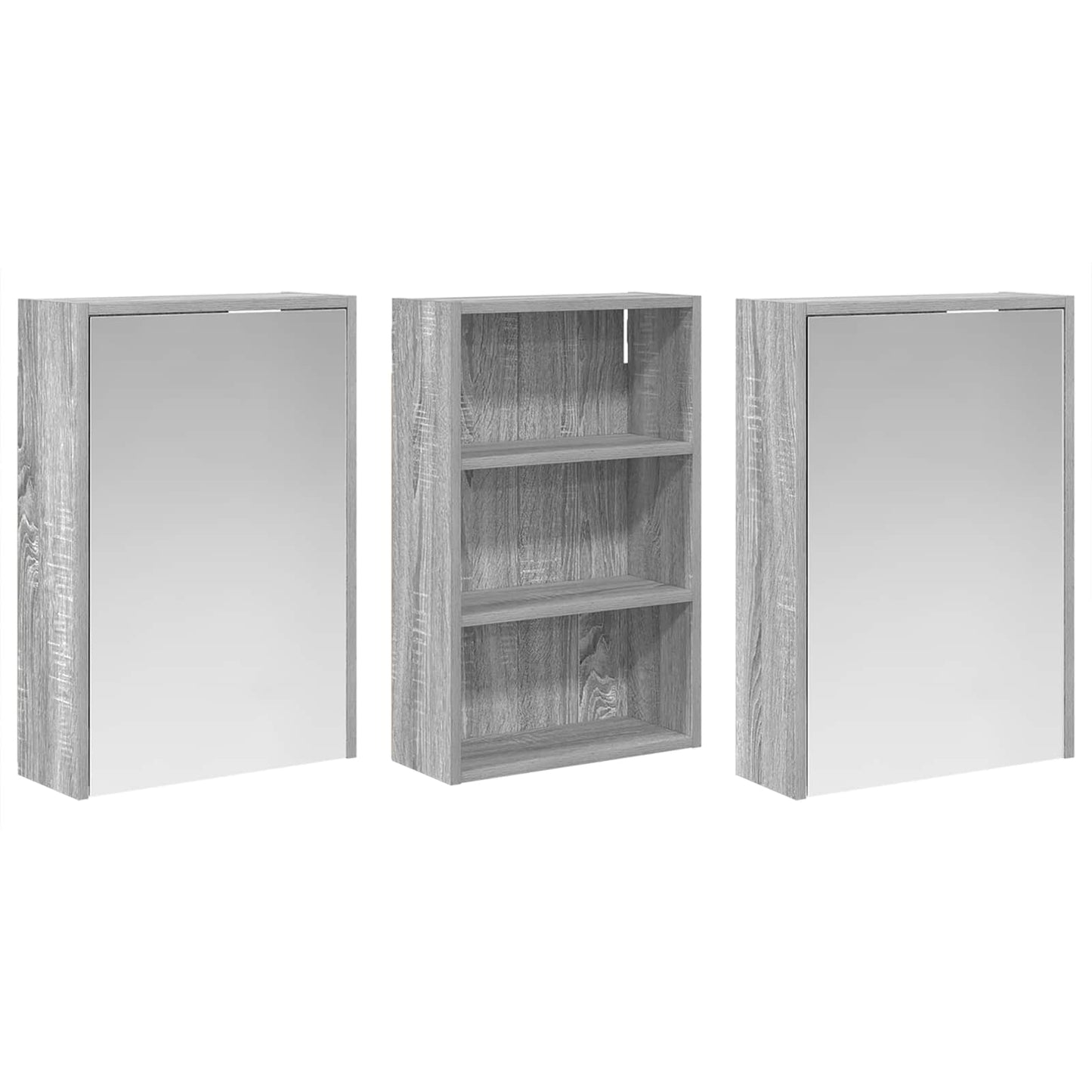 vidaXL Bathroom Cabinet Set 3 pcs 126 x 16 x 62.5 cm Engineered wood