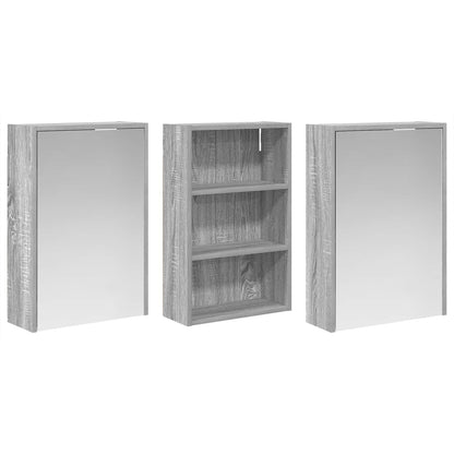 vidaXL Bathroom Cabinet Set 3 pcs 126 x 16 x 62.5 cm Engineered wood