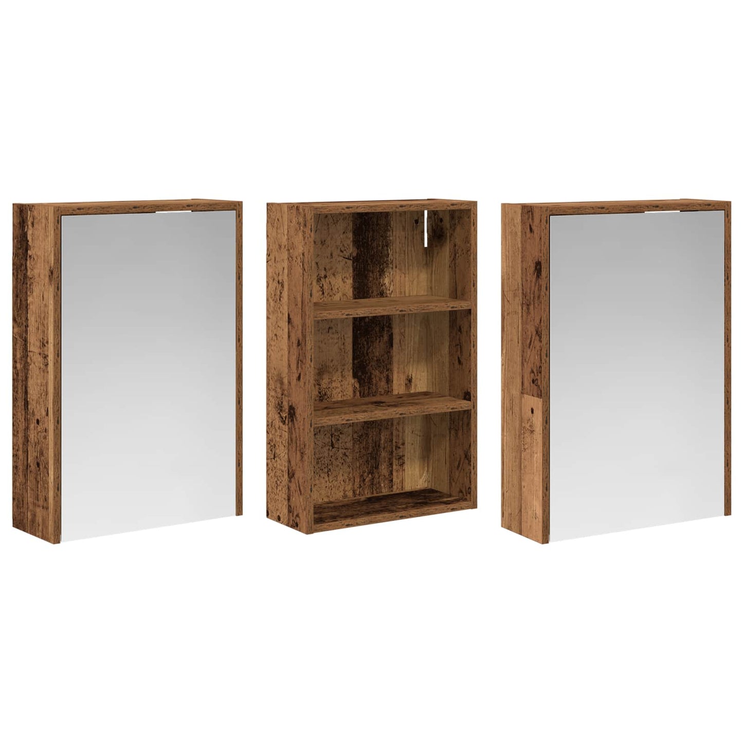 vidaXL Bathroom Cabinet Set 3 pcs 126 x 16 x 62.5 cm Engineered wood