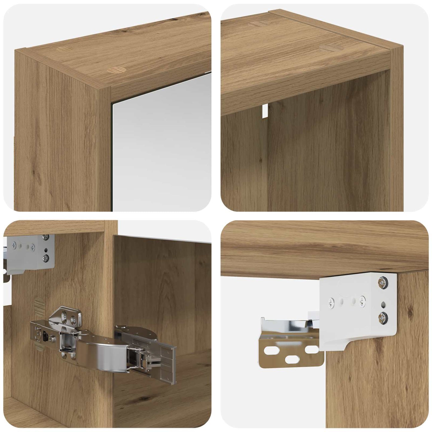 vidaXL Bathroom Cabinet Set 3 pcs 126 x 16 x 62.5 cm Engineered wood