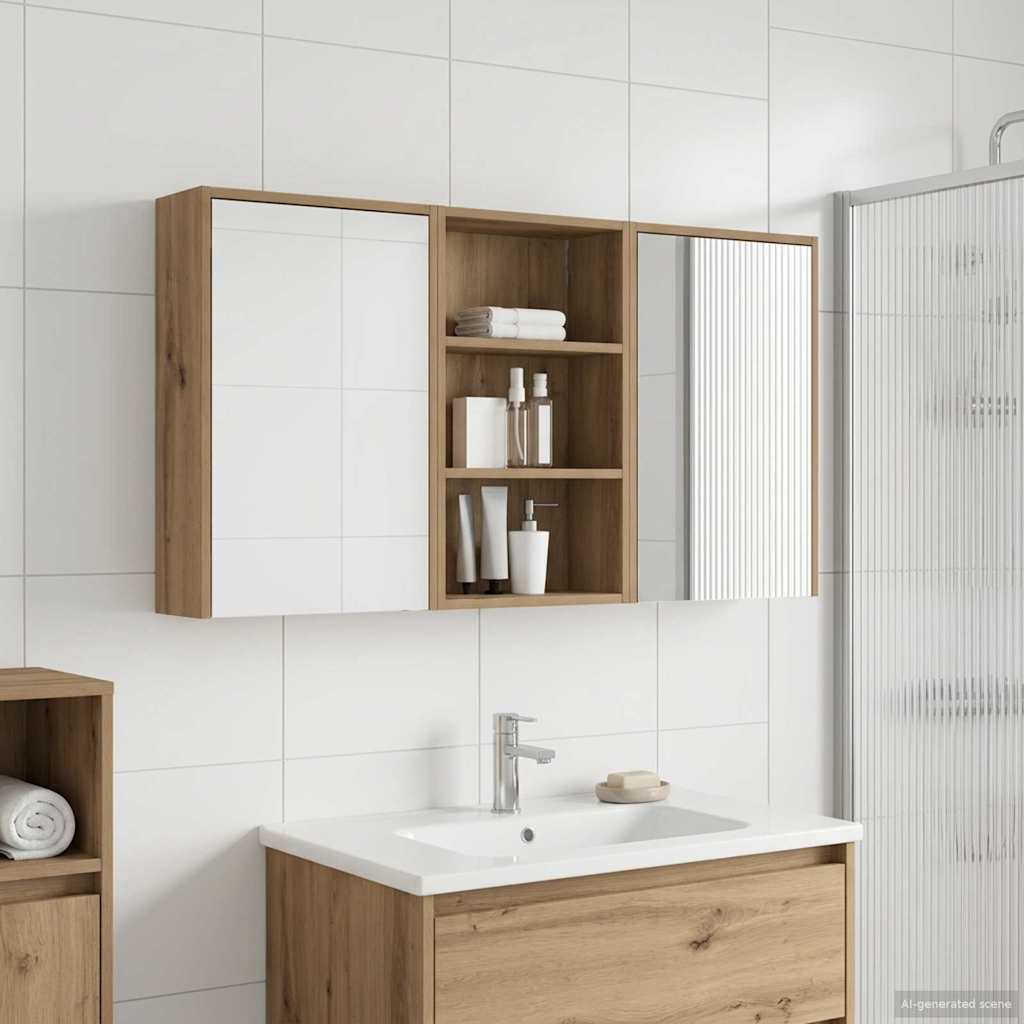 vidaXL Bathroom Cabinet Set 3 pcs 126 x 16 x 62.5 cm Engineered wood