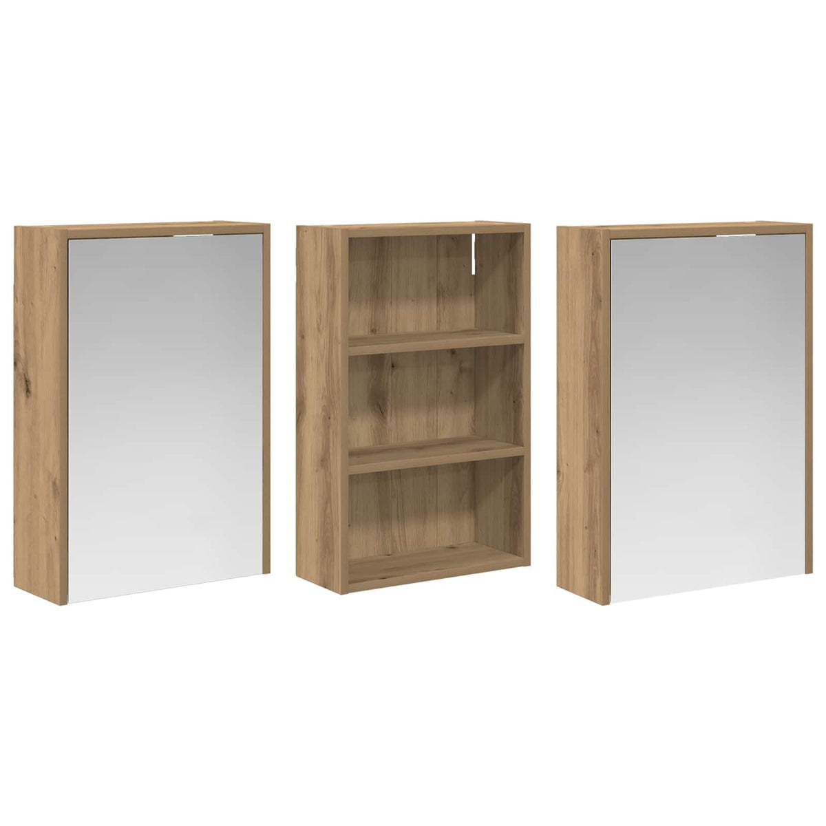 vidaXL Bathroom Cabinet Set 3 pcs 126 x 16 x 62.5 cm Engineered wood