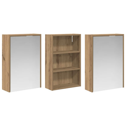 vidaXL Bathroom Cabinet Set 3 pcs 126 x 16 x 62.5 cm Engineered wood