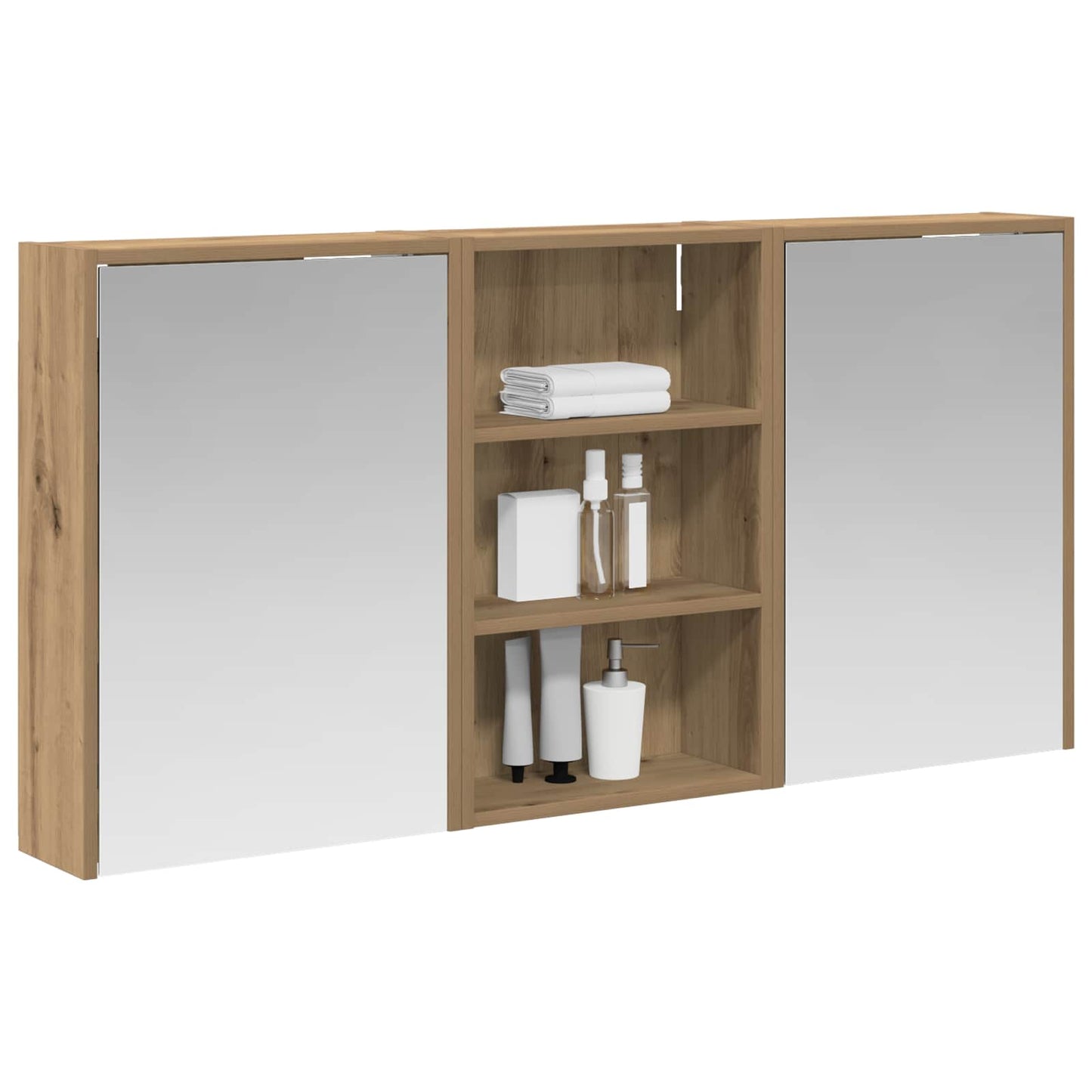 vidaXL Bathroom Cabinet Set 3 pcs 126 x 16 x 62.5 cm Engineered wood