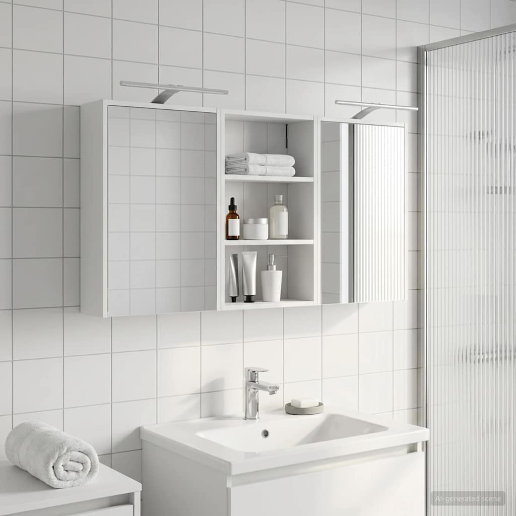 vidaXL Bathroom Cabinet Set 3 pcs 126 x 16 x 62.5 cm Engineered wood