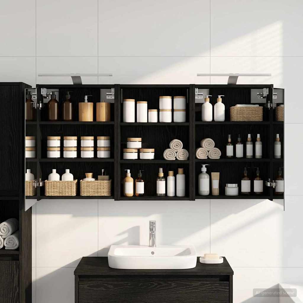 vidaXL Bathroom Cabinet Set 3 pcs 126 x 16 x 62.5 cm Engineered wood