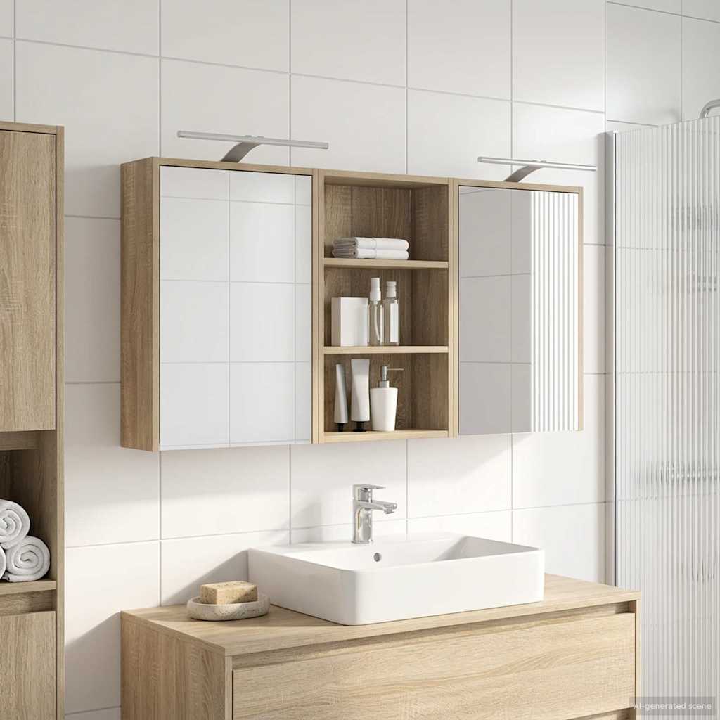 vidaXL Bathroom Cabinet Set 3 pcs 126 x 16 x 62.5 cm Engineered wood
