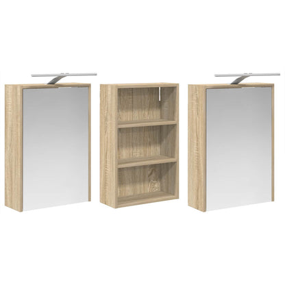 vidaXL Bathroom Cabinet Set 3 pcs 126 x 16 x 62.5 cm Engineered wood