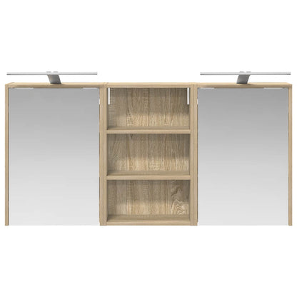 vidaXL Bathroom Cabinet Set 3 pcs 126 x 16 x 62.5 cm Engineered wood
