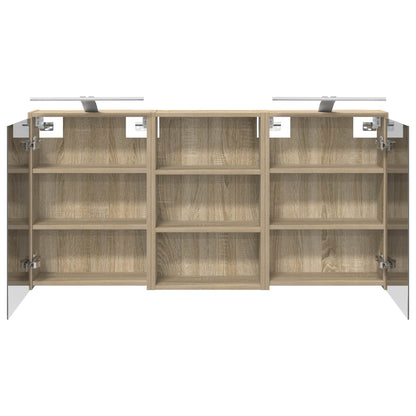 vidaXL Bathroom Cabinet Set 3 pcs 126 x 16 x 62.5 cm Engineered wood