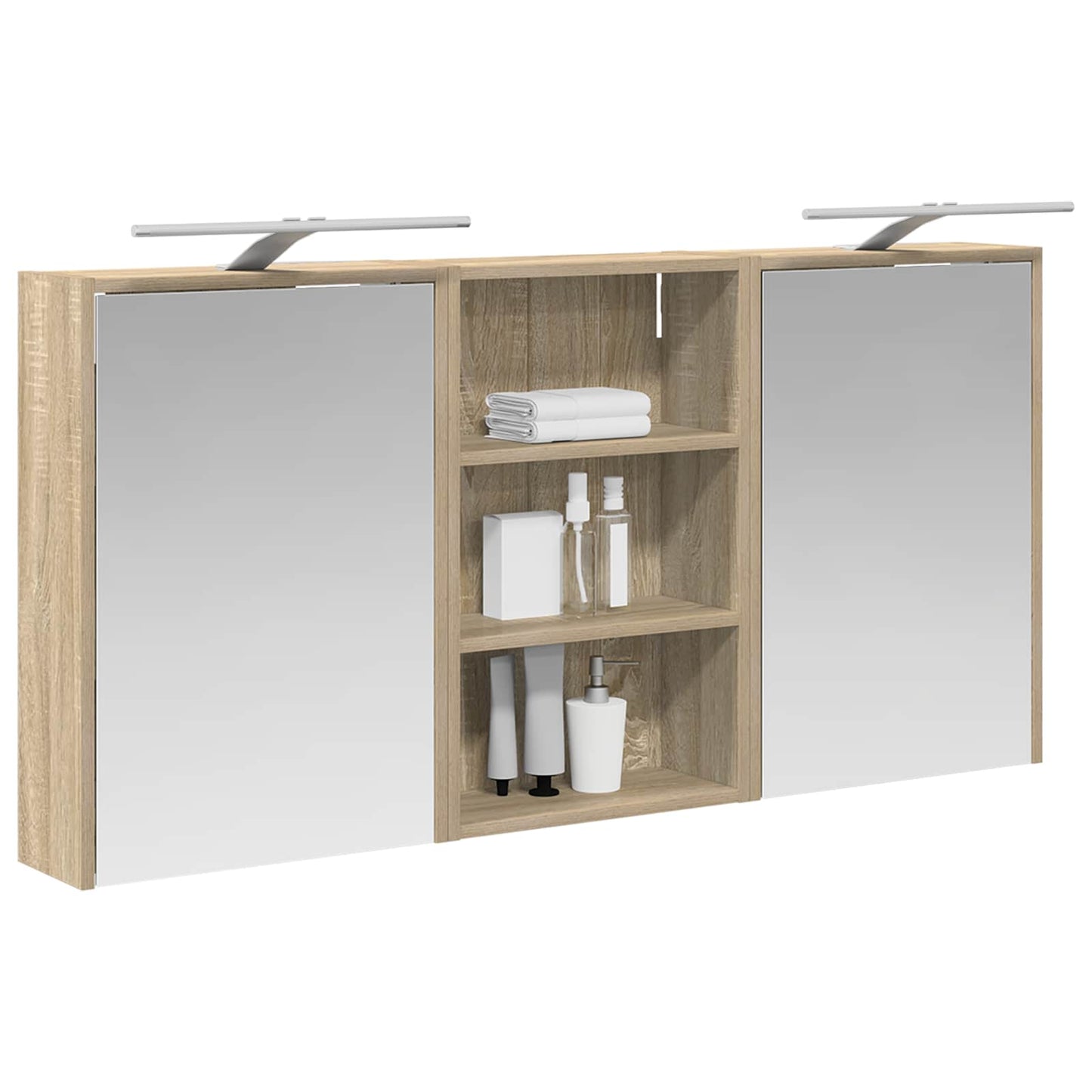 vidaXL Bathroom Cabinet Set 3 pcs 126 x 16 x 62.5 cm Engineered wood