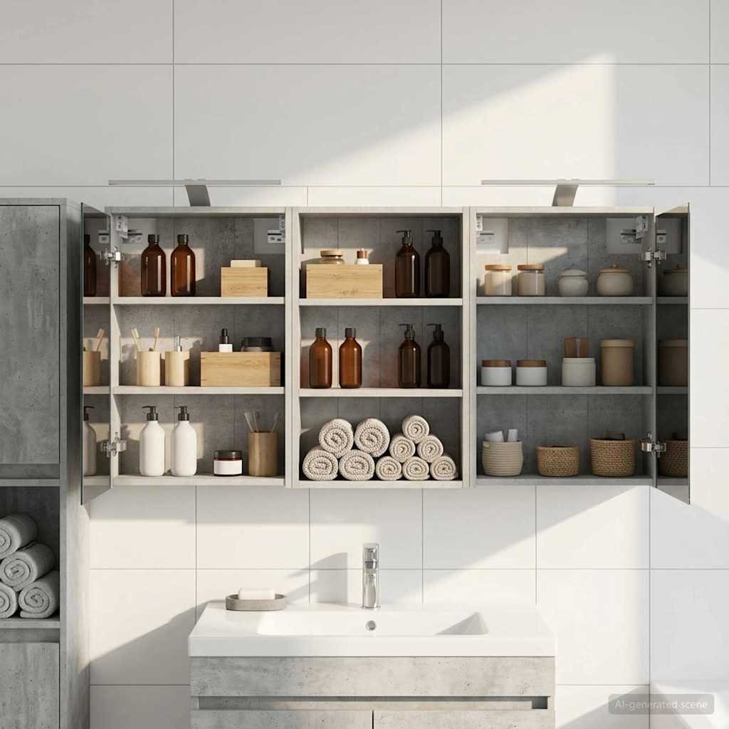 vidaXL Bathroom Cabinet Set 3 pcs 126 x 16 x 62.5 cm Engineered wood
