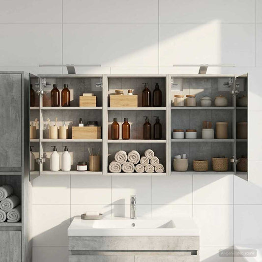 vidaXL Bathroom Cabinet Set 3 pcs 126 x 16 x 62.5 cm Engineered wood