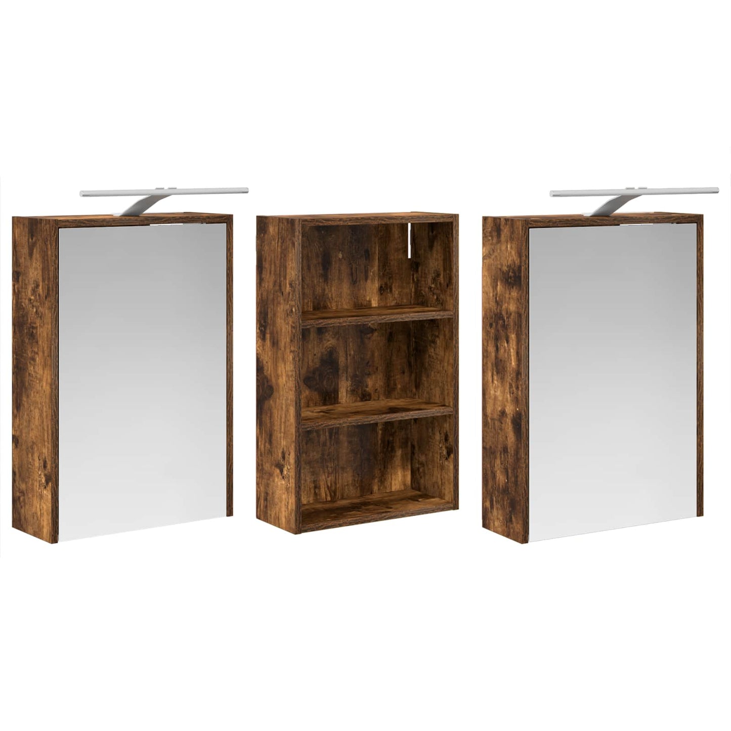 vidaXL Bathroom Cabinet Set 3 pcs 126 x 16 x 62.5 cm Engineered wood