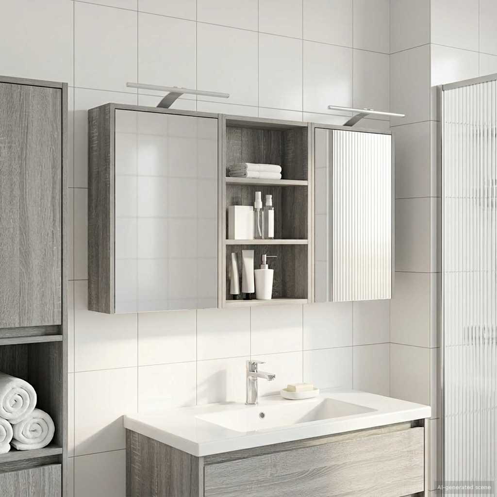 vidaXL Bathroom Cabinet Set 3 pcs 126 x 16 x 62.5 cm Engineered wood
