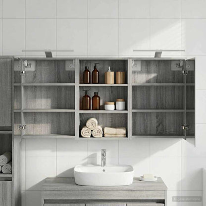 vidaXL Bathroom Cabinet Set 3 pcs 126 x 16 x 62.5 cm Engineered wood