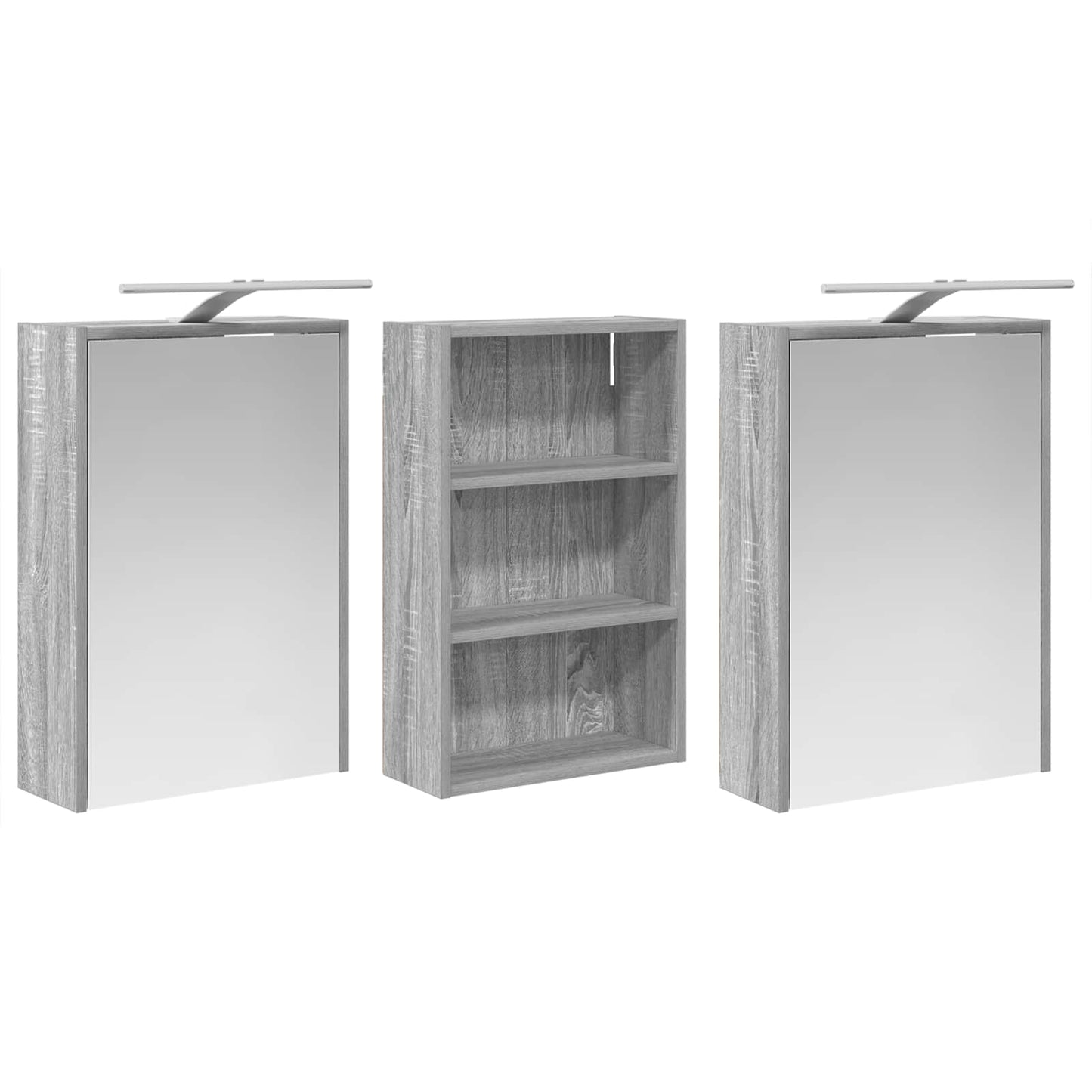 vidaXL Bathroom Cabinet Set 3 pcs 126 x 16 x 62.5 cm Engineered wood