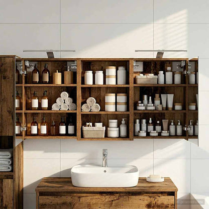 vidaXL Bathroom Cabinet Set 3 pcs 126 x 16 x 62.5 cm Engineered wood