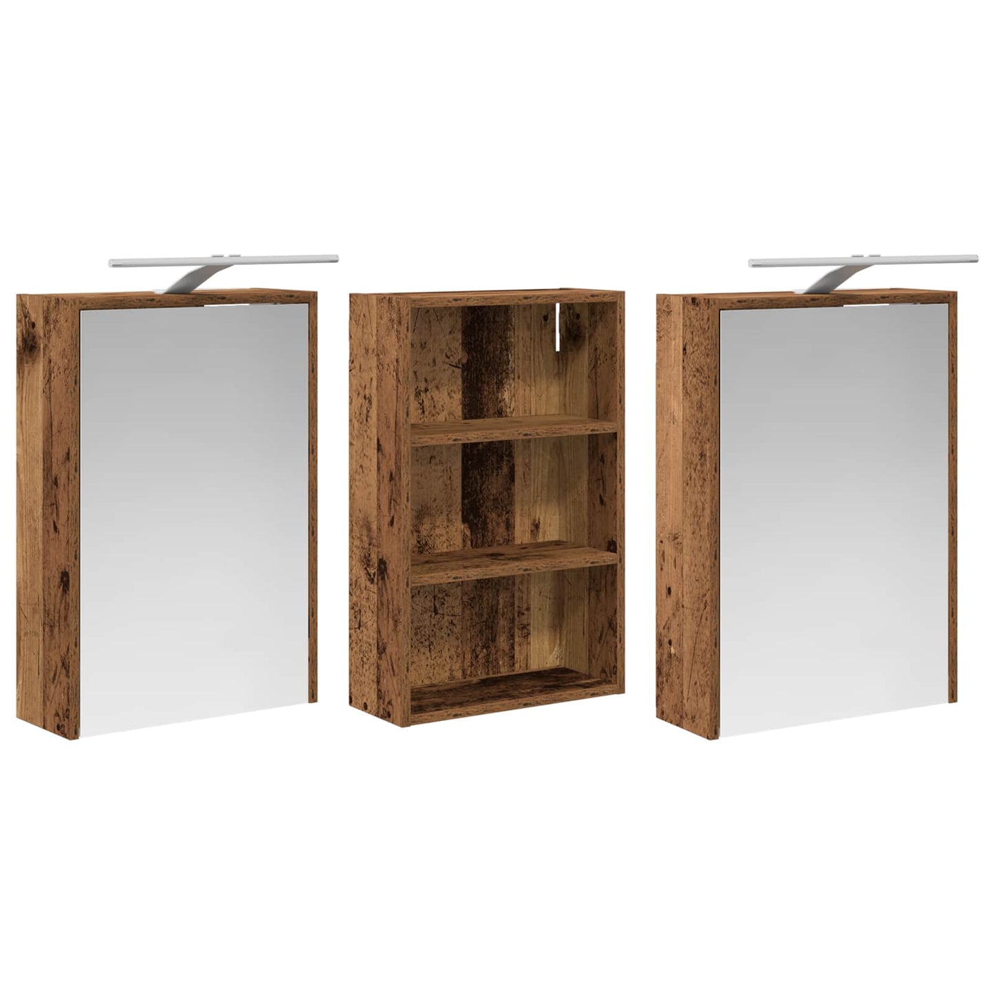 vidaXL Bathroom Cabinet Set 3 pcs 126 x 16 x 62.5 cm Engineered wood