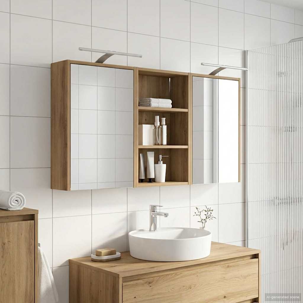 vidaXL Bathroom Cabinet Set 3 pcs 126 x 16 x 62.5 cm Engineered wood