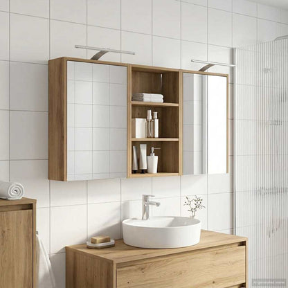 vidaXL Bathroom Cabinet Set 3 pcs 126 x 16 x 62.5 cm Engineered wood