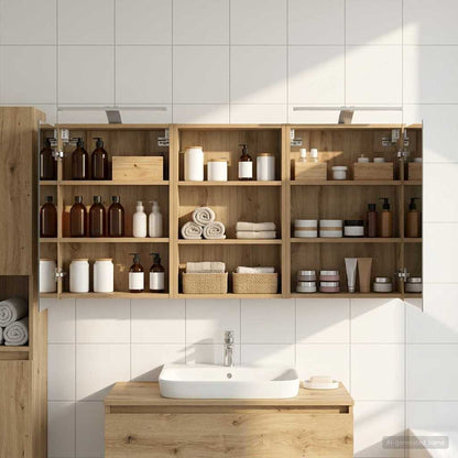vidaXL Bathroom Cabinet Set 3 pcs 126 x 16 x 62.5 cm Engineered wood