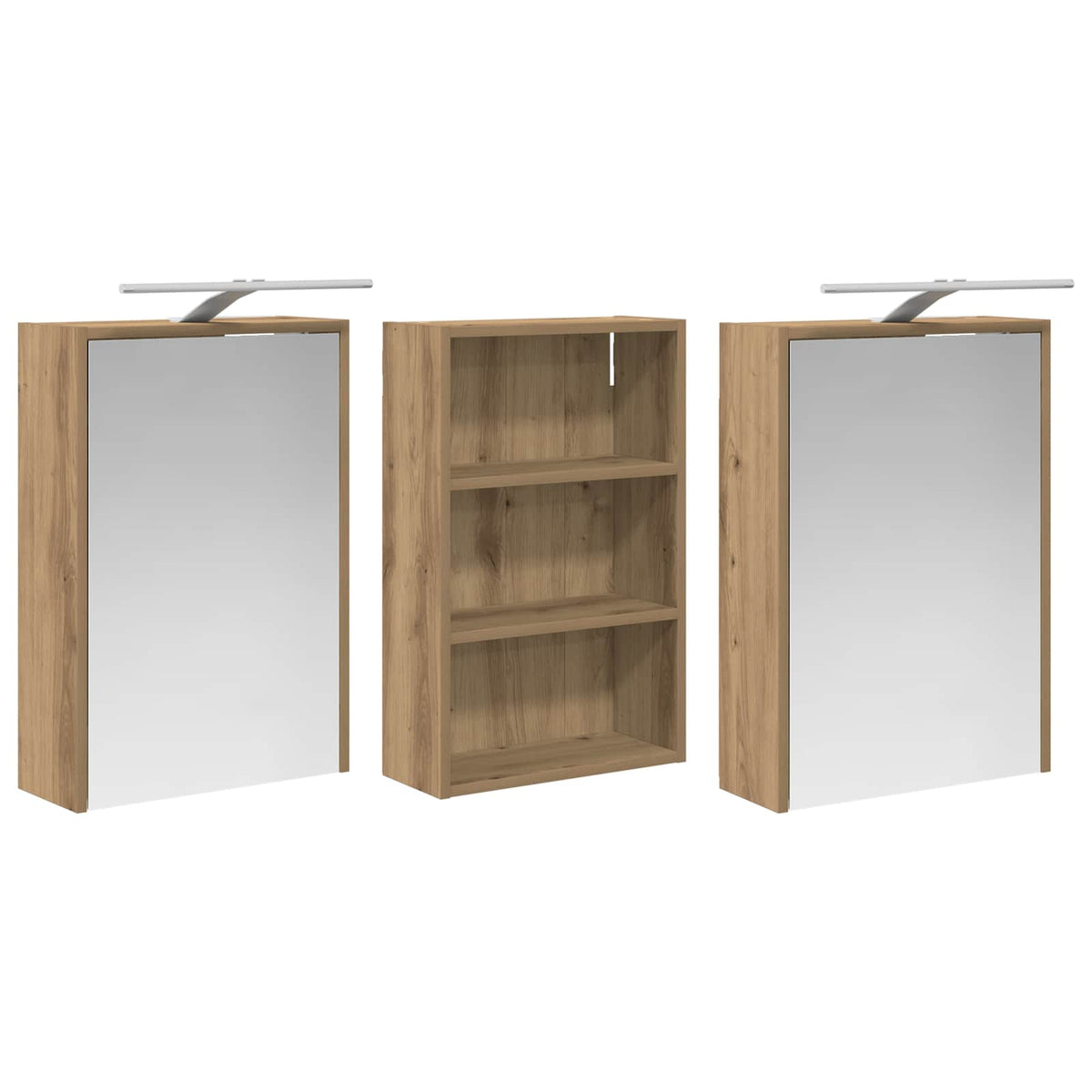 vidaXL Bathroom Cabinet Set 3 pcs 126 x 16 x 62.5 cm Engineered wood