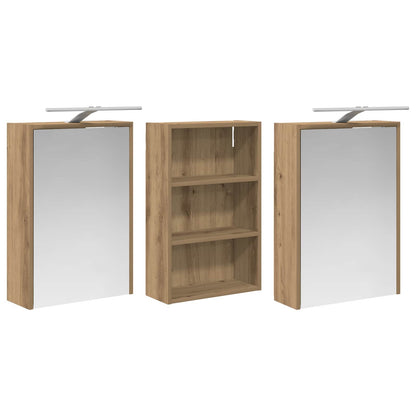 vidaXL Bathroom Cabinet Set 3 pcs 126 x 16 x 62.5 cm Engineered wood