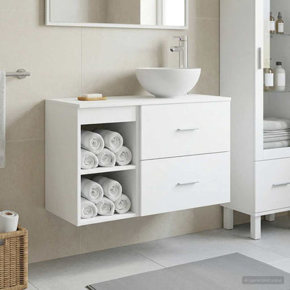 vidaXL Bathroom Furniture Set 2 pcs White Engineered Wood