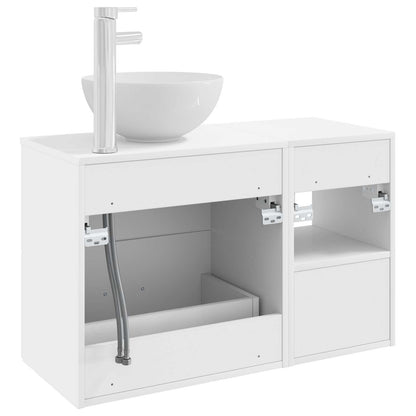 vidaXL Bathroom Furniture Set 2 pcs White Engineered Wood