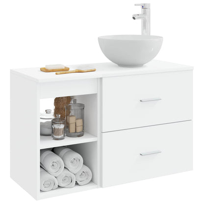 vidaXL Bathroom Furniture Set 2 pcs White Engineered Wood