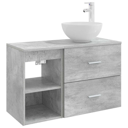 vidaXL Bathroom Furniture Set 2 pcs Concrete Grey Engineered Wood