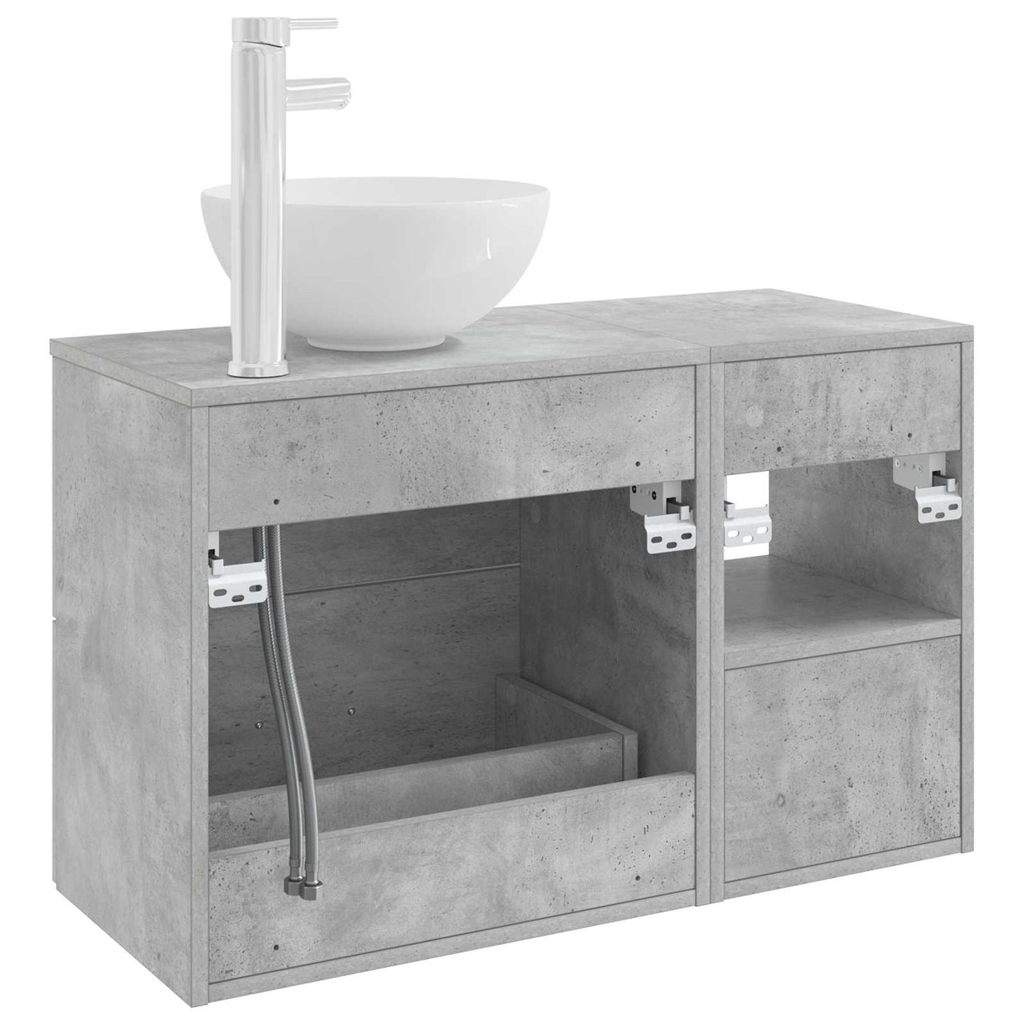 vidaXL Bathroom Furniture Set 2 pcs Concrete Grey Engineered Wood