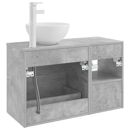 vidaXL Bathroom Furniture Set 2 pcs Concrete Grey Engineered Wood