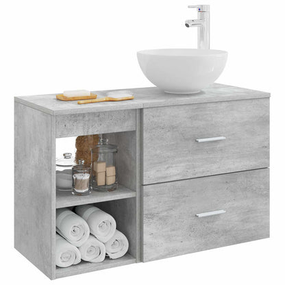 vidaXL Bathroom Furniture Set 2 pcs Concrete Grey Engineered Wood