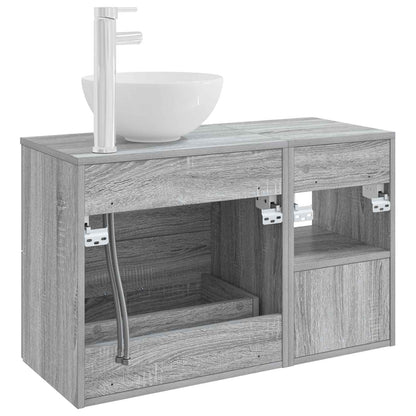 vidaXL Bathroom Furniture Set 2 pcs Grey Sonoma Engineered Wood