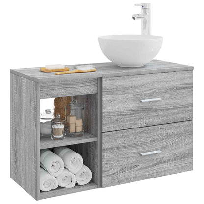 vidaXL Bathroom Furniture Set 2 pcs Grey Sonoma Engineered Wood