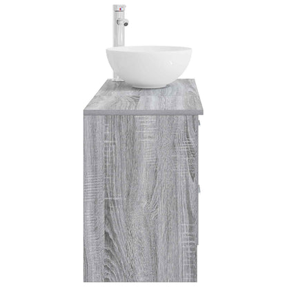 vidaXL Bathroom Furniture Set 2 pcs Grey Sonoma Engineered Wood