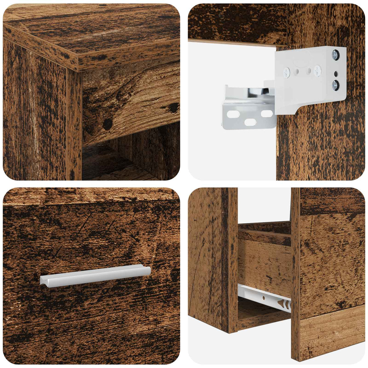 vidaXL Bathroom Cabinet Set 2 pcs Old Wood 79.5 x 35 x 80 cm
