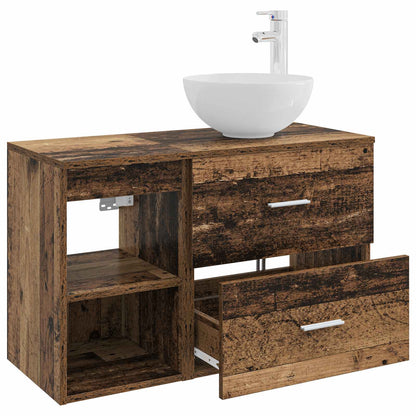 vidaXL Bathroom Furniture Set 2 pcs Old Wood Engineered Wood